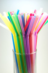 Image showing many color cocktail straws isolated on white