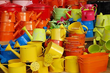 Image showing garden tools of different colores