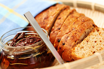 Image showing bread with dry tomatoes