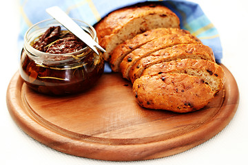 Image showing bread with dry tomatoes