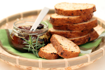 Image showing bread with dry tomatoes