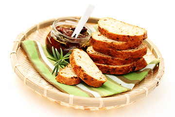 Image showing bread with dry tomatoes