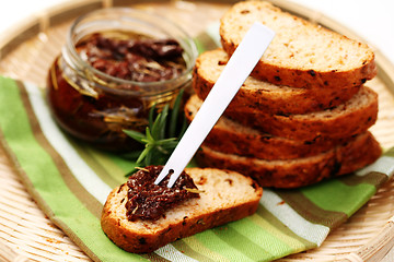 Image showing bread with dry tomatoes