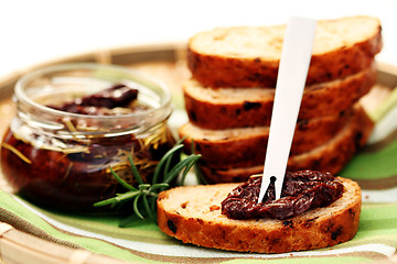 Image showing bread with dry tomatoes