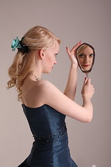 Image showing Young woman with prom dress