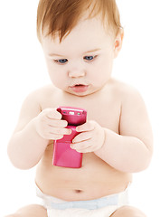 Image showing baby with cell phone