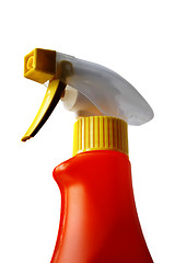 Image showing Close up of hand and spray bottle