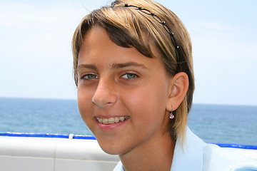 Image showing Teenage girl with braces