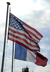 Image showing Flags of France and Unites States