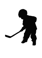 Image showing silhouetted hockey