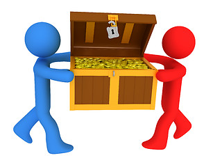 Image showing Persons with treasure chest