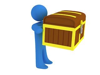 Image showing Person with treasure chest