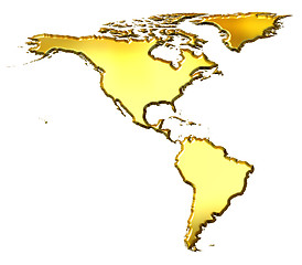 Image showing America 3d Golden Map