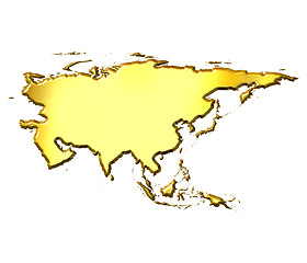 Image showing Asia 3d Golden Map