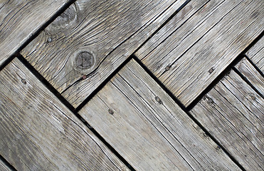 Image showing Rough Wood Planks on Weathered Pier