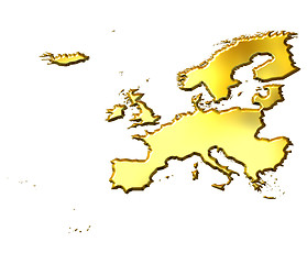 Image showing Europe 3d Golden Map