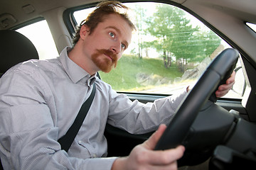 Image showing Businessman in the car