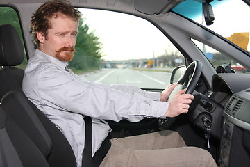 Image showing Businessman in the car