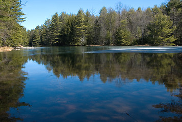 Image showing Mountain Pond At Ice Out.