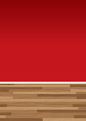 Image showing wood floor wall red