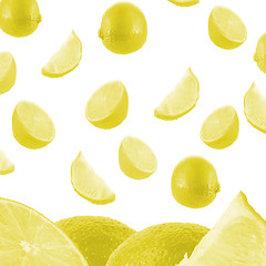 Image showing Falling Lemon Background