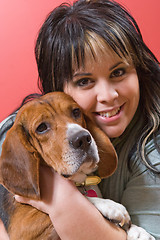 Image showing Girl And Her Dog