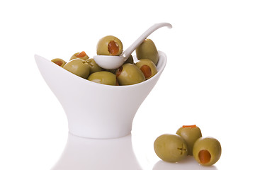 Image showing green olives