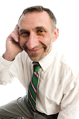 Image showing business man senior on cell phone