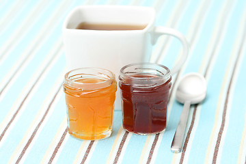 Image showing cup of tea with confiture