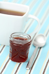 Image showing cup of tea with confiture