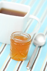 Image showing cup of tea with confiture