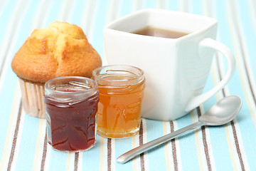 Image showing cup of tea with confiture