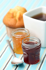 Image showing cup of tea with confiture