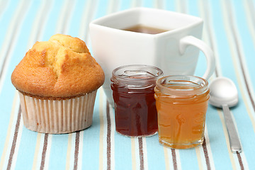 Image showing cup of tea with confiture