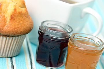 Image showing cup of tea with confiture