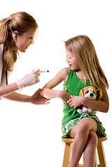 Image showing Child getting a vaccine