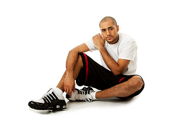 Image showing Sporty guy sitting