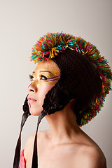 Image showing Colorful mohawk hat