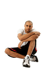 Image showing Sporty guy sitting