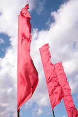 Image showing three red banners