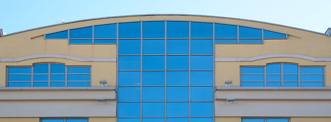 Image showing building with blue glass