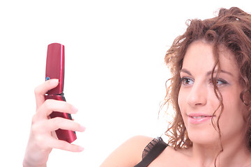 Image showing Pretty girl talking on the phone