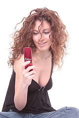 Image showing Pretty girl talking on the phone