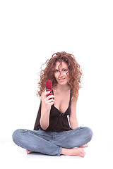 Image showing Pretty girl talking on the phone