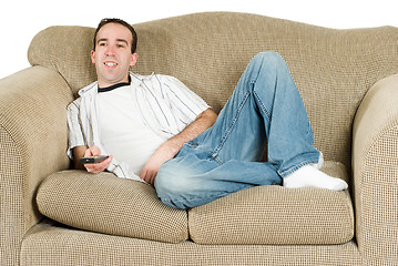 Image showing Man Watching TV