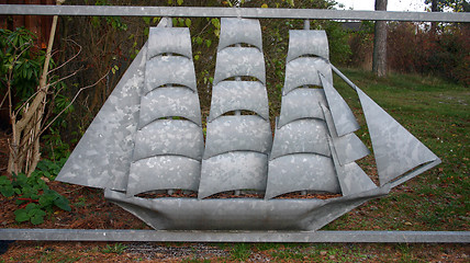 Image showing boat on a gate