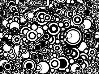 Image showing Black and white circles background / pattern / texture