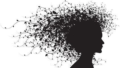 Image showing Floral girl silhouette