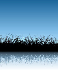 Image showing Blue vector grass background
