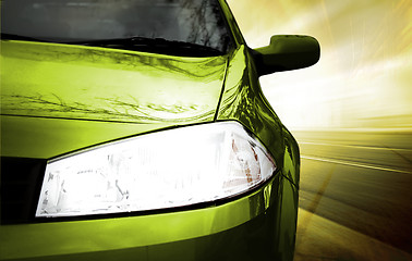 Image showing Green Sport Car - Front side